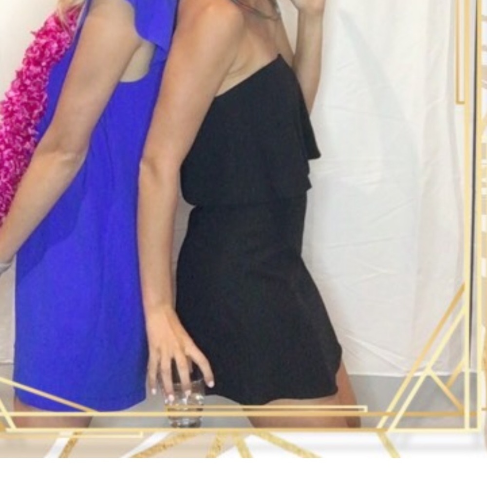 Black strapless mini dress!